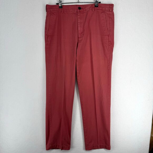 Brooks Brothers "346" 100% Cotton Light Red Khaki Pants Mens Size W35 / L32 - Picture 1 of 12